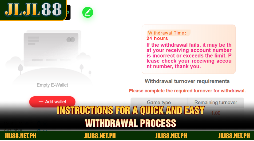 Instructions for a quick and easy withdrawal process