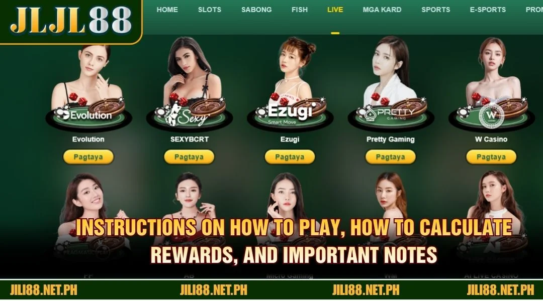 Instructions on how to play, how to calculate rewards, and important notes